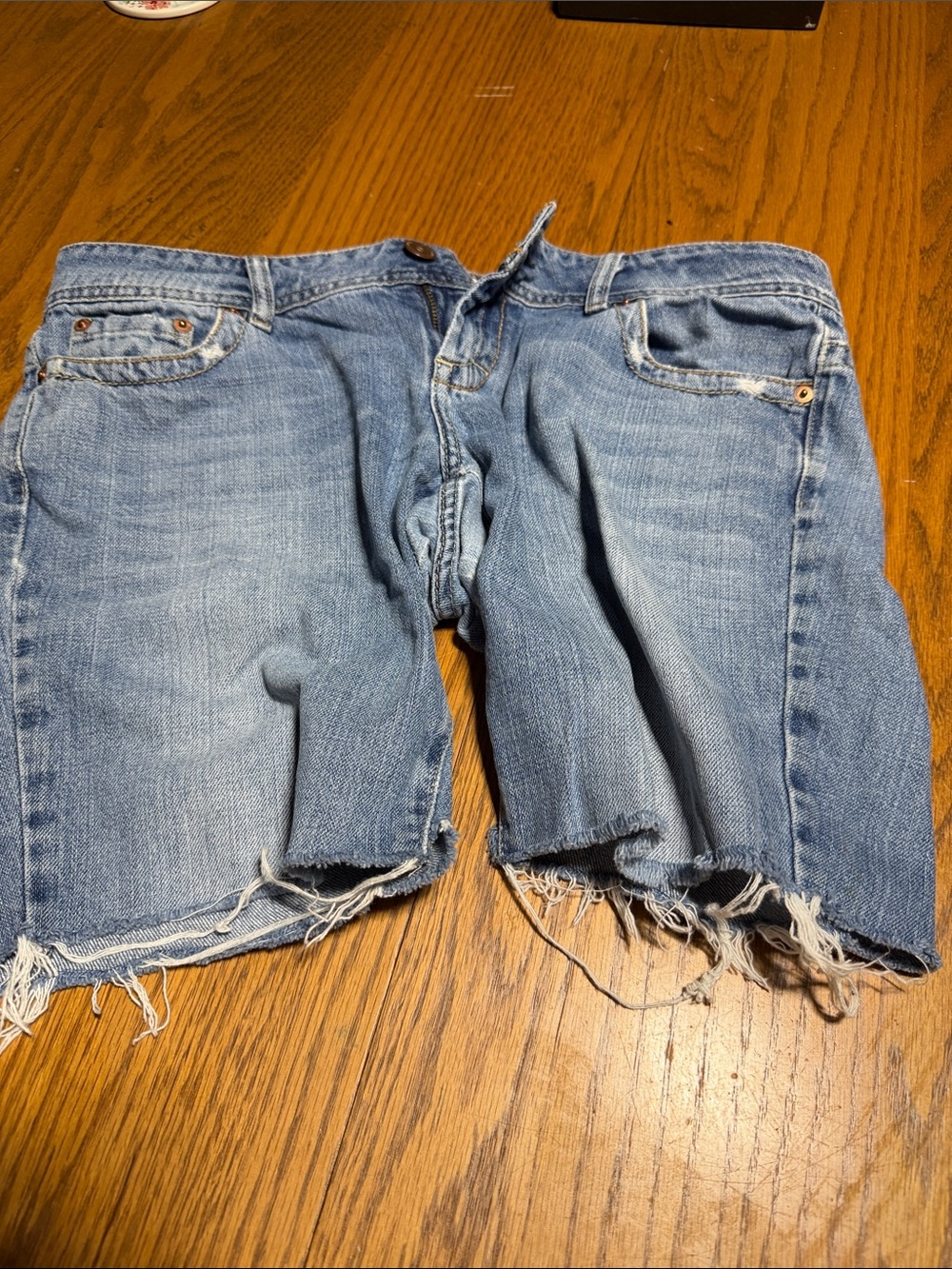 American Eagle Outfitters Faded Blue Denim Cutoff Shorts size 10